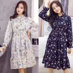 Load image into Gallery viewer, Plus Size 2020 Women Autumn Dresses Bohemian Long Sleeve Chiffon Shirt Dress White Bow Floral Boho Club Party Dress Winter 3XL