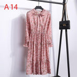 Load image into Gallery viewer, Plus Size 2020 Women Autumn Dresses Bohemian Long Sleeve Chiffon Shirt Dress White Bow Floral Boho Club Party Dress Winter 3XL