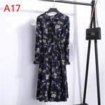 Load image into Gallery viewer, Plus Size 2020 Women Autumn Dresses Bohemian Long Sleeve Chiffon Shirt Dress White Bow Floral Boho Club Party Dress Winter 3XL