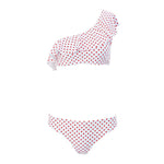 Load image into Gallery viewer, One Shoulder Bikini Tanga 2020 Two Piece Seperate Swimwear Swimsuit Women Dot Print Ruffle Bikini Set Bandeau Swim Suit