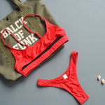 Load image into Gallery viewer, Underboob Bikini 2019 Sexy Red Black G String Bikini Thong Cut Hollow Out Swimsuit Women Bathing Suit Plus Size Swimwear S-XL
