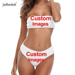 Load image into Gallery viewer, Jackherelook Clorful Jamaica Flag Print Women Fashion Bandeau Strapless Bathing Swimwear Two Pieces Push Up Beach Sexy Biquini
