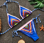Load image into Gallery viewer, 2018 New Bling Sequins Bikini Set Brazilian Halter Striped Bathing Suits Women Sexy Swimsuit Swimwear Bandage Padded Bikini
