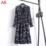 Load image into Gallery viewer, Plus Size 2020 Women Autumn Dresses Bohemian Long Sleeve Chiffon Shirt  Dress White Bow Floral Boho Club Party Dress Winter 3XL
