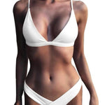 Load image into Gallery viewer, Brand Women Solid Bikini Set Sexy Bikinis Low Waist Swimwear Bathing Suit Summer Retro Swimsuit Female Yellow Beach Wear Biquini
